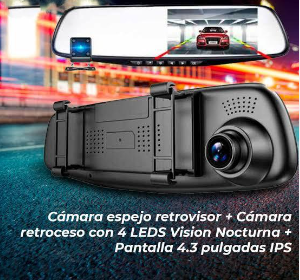 GRABADORA ESPEJO RETROVISOR  (FULL HD 1080) PARA VEHICULO