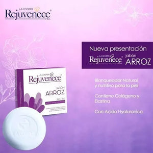 PACK DE 3 JABON DE ARROZ REJUVENECE Y ACLARANTE