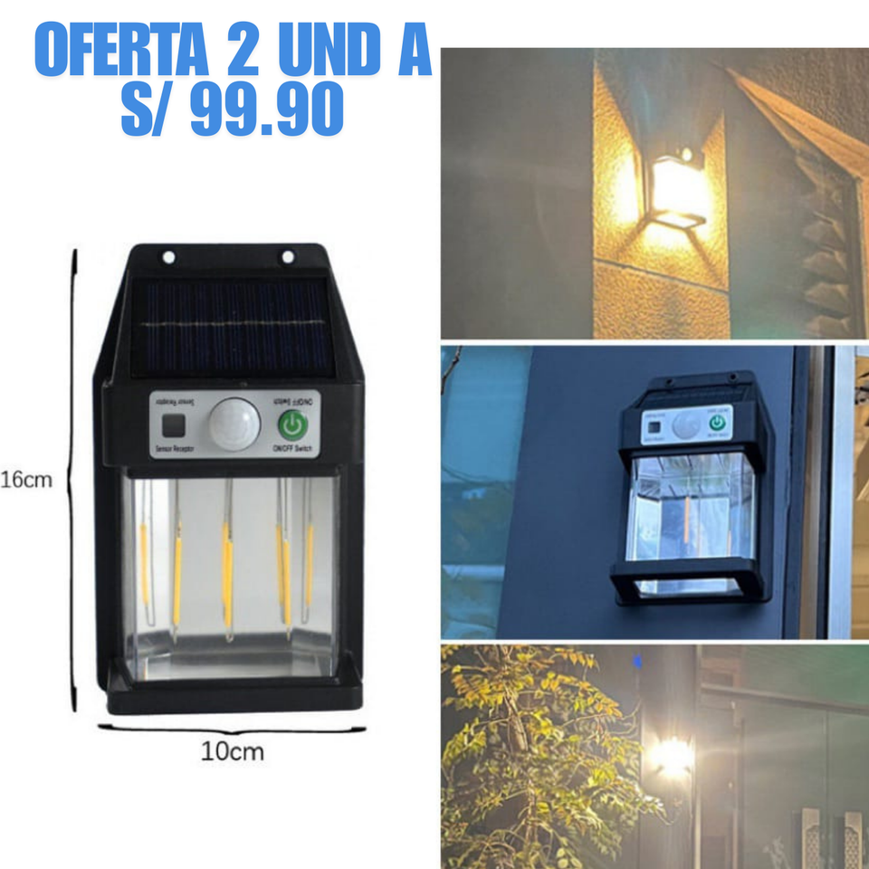 PACK DE 2 LAMPARA SOLAR CON SENSOR 3W COD