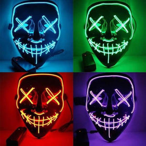 PACK DE 2 MASCARAS LED PURGA  PARA HALLOWEEN