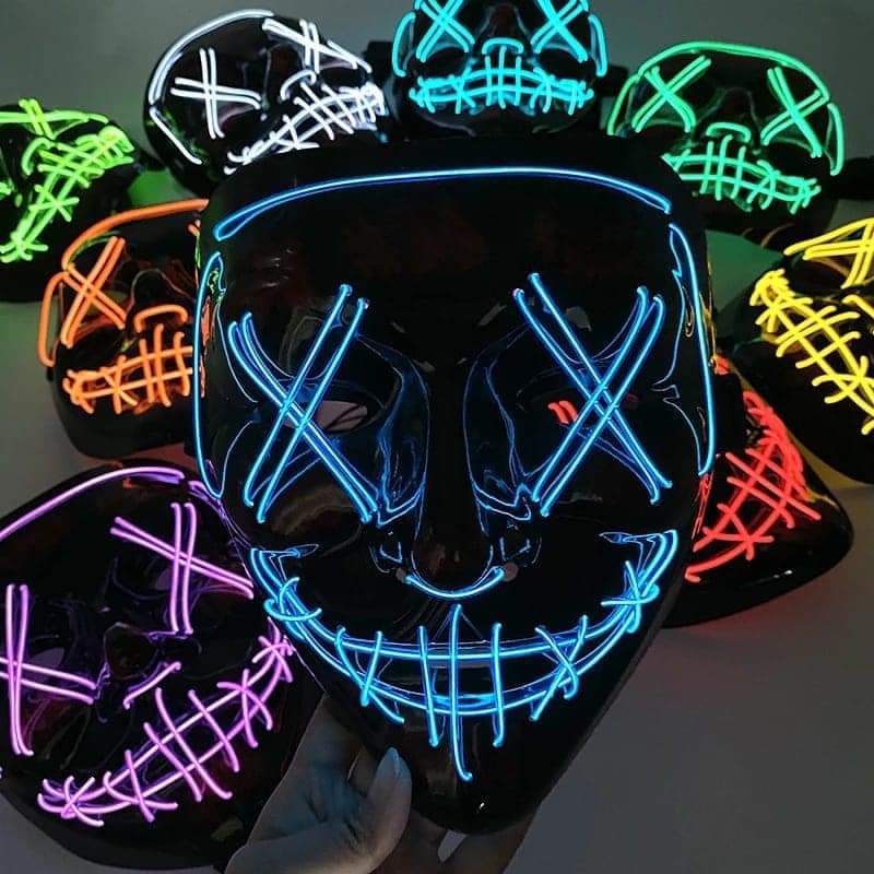 PACK DE 2 MASCARAS LED PURGA  PARA HALLOWEEN